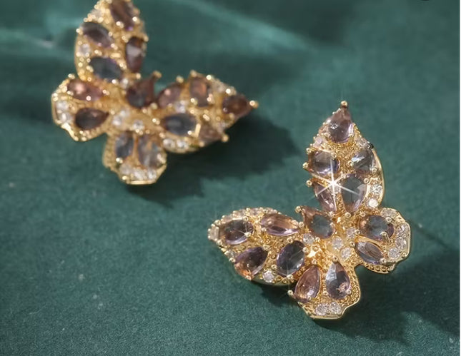 Elegant Butterfly Stud Earrings for Women, Cute Animal Jewelry, Classic Party Birthday Gifts, Jewelry Accessories for