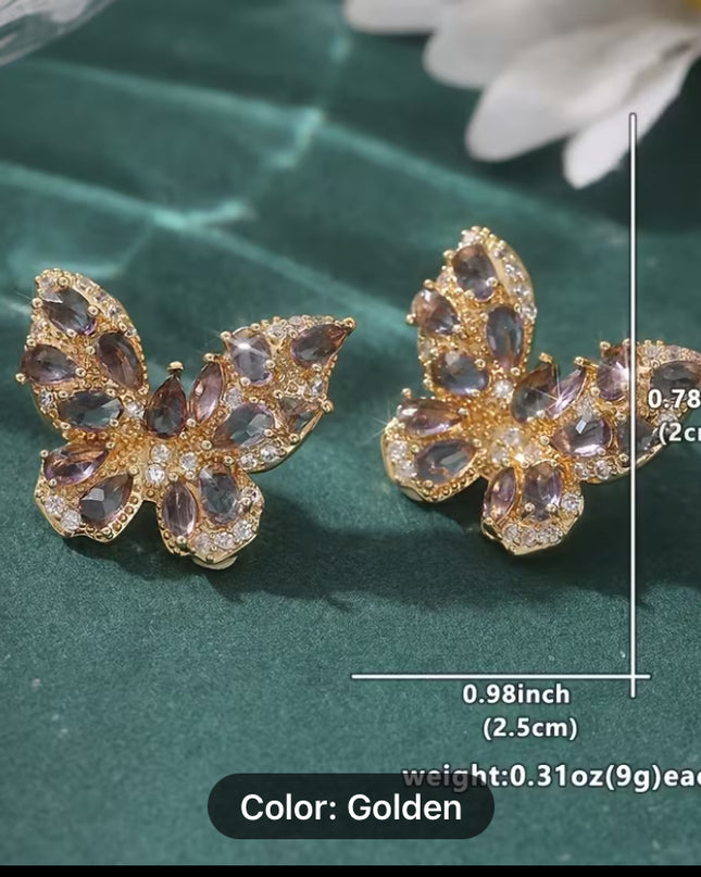 Elegant Butterfly Stud Earrings for Women, Cute Animal Jewelry, Classic Party Birthday Gifts, Jewelry Accessories for
