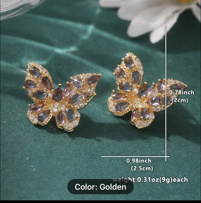 Elegant Butterfly Stud Earrings for Women, Cute Animal Jewelry, Classic Party Birthday Gifts, Jewelry Accessories for
